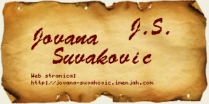 Jovana Šuvaković vizit kartica